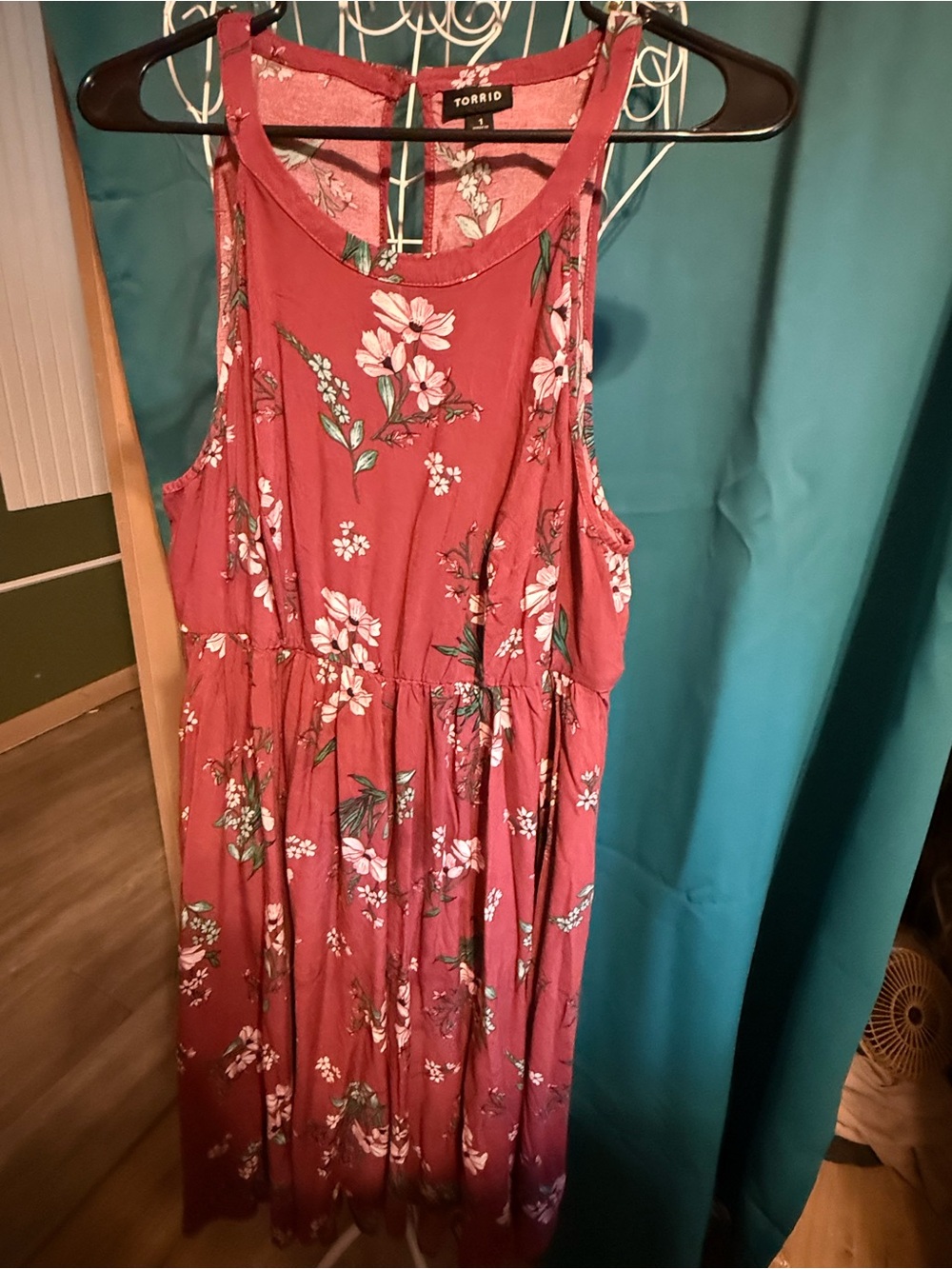 torrid Rose Floral Sleeveless Midi Dress in Rust